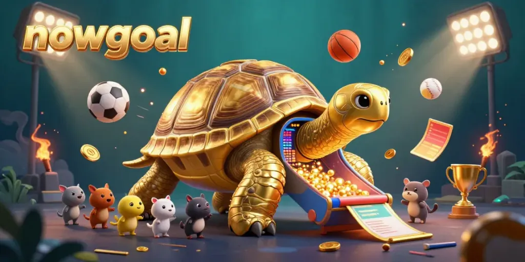 Bet on nowgoal's thrilling features with sports elements and vibrant golden visuals.
