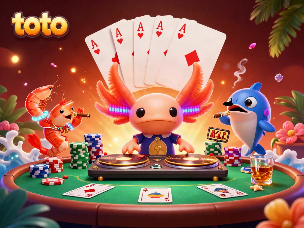 Engage with toto at a vibrant underwater casino party featuring DJs and poker excitement