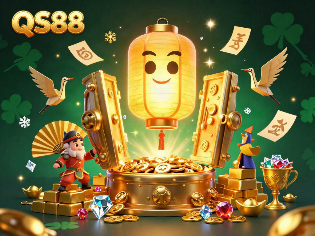 Experience the excitement of QS88 casino with a golden lantern spirit, warriors, and treasures bursting with wealth!