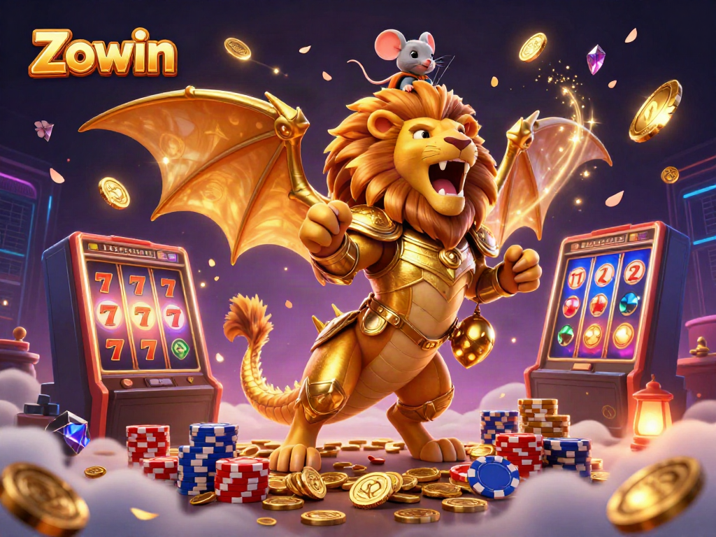 Experience the thrilling Zowin casino action with enchanting creatures and vibrant game elements.