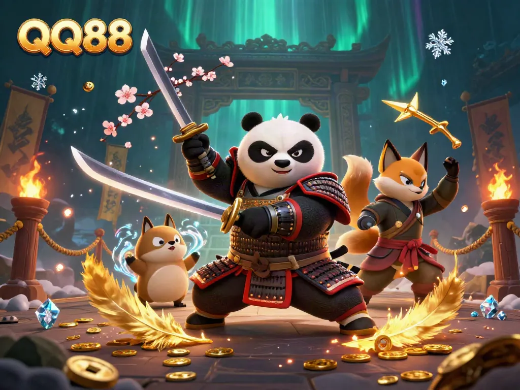 Experience thrilling adventures at QQ88 with vibrant characters and dynamic casino elements.