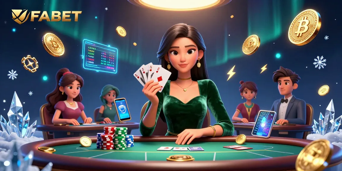 Experience thrilling poker action with a strategic Asian woman at UFABET's luxury table.