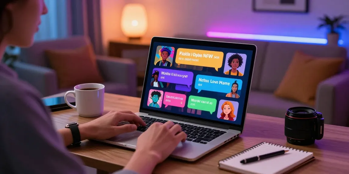 Engaging ai chat nsfw experience represented through vibrant character avatars in a cozy home office setting.