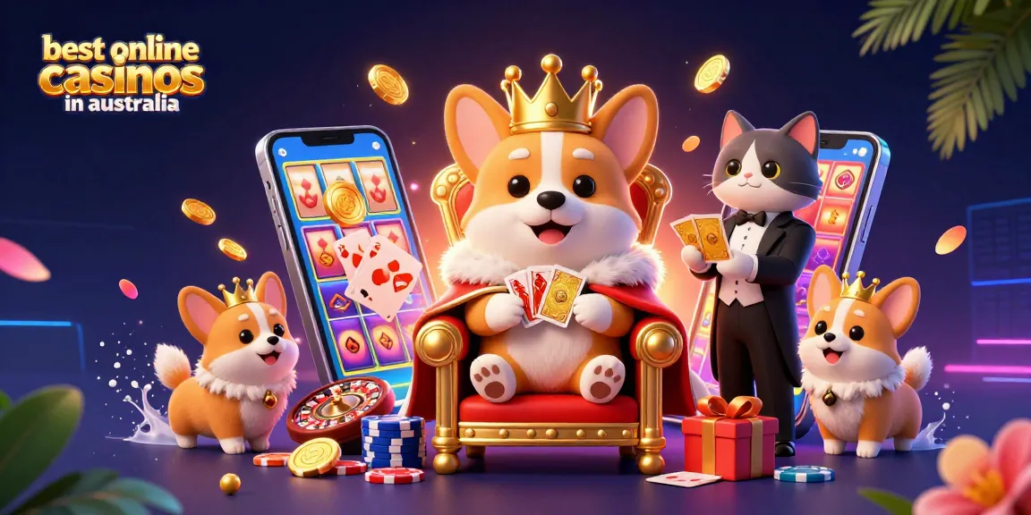 Experience the thrill at the best online casinos in Australia with vibrant characters and gaming elements.