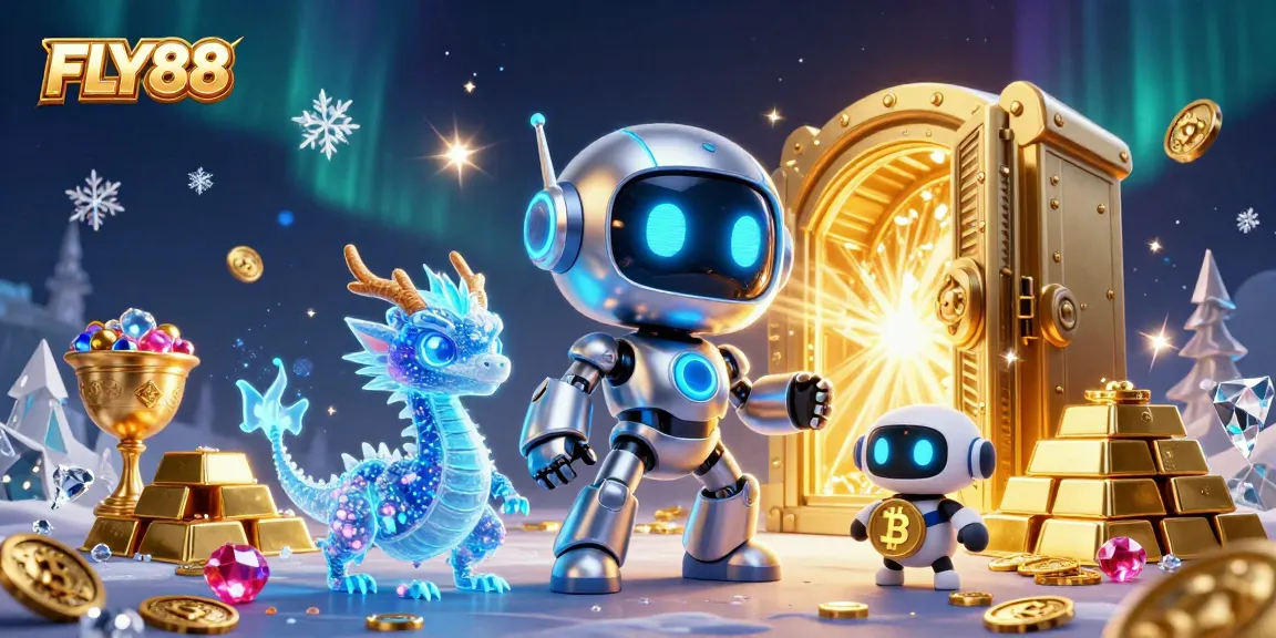 Experience the excitement at FLY88 with vibrant 3D casino characters and glimmering treasures.