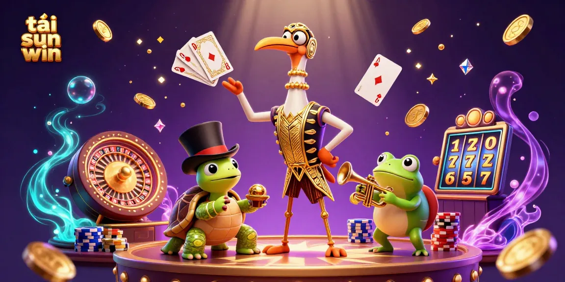 Experience the thrill to tải sun win and claim your rewards with vibrant casino elements and animated characters.